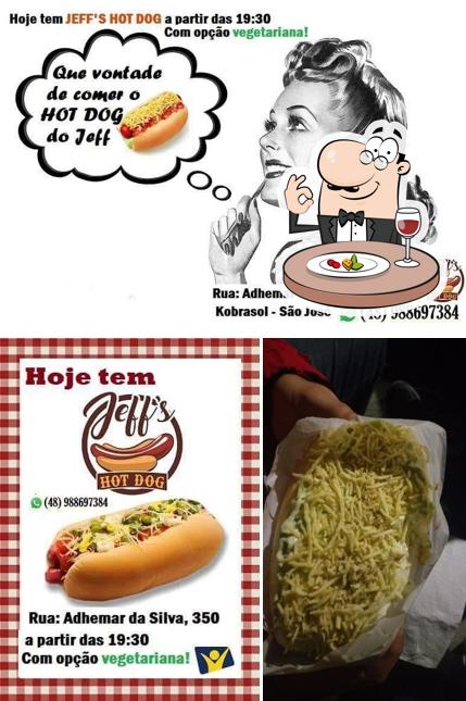 Comida em Jeff's Hot Dog