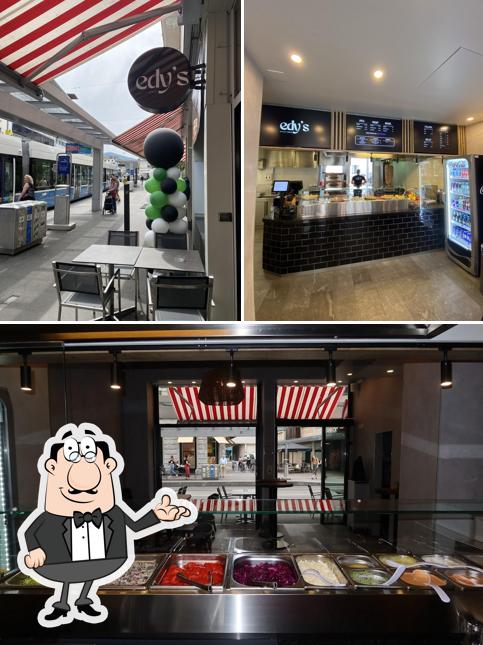 Guarda la foto che presenta la interni e cibo di edy's kebab