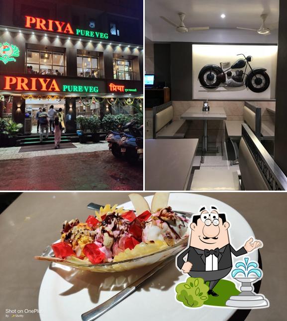 The image of Hotel Priya Pure Veg’s exterior and food