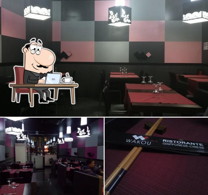 Las fotografías de interior y barra de bar en wakousushi