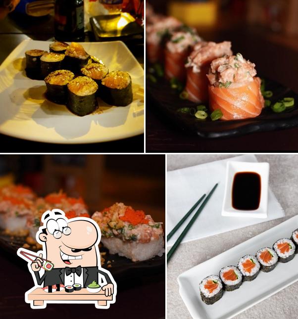 Prove diferentes opções de sushi