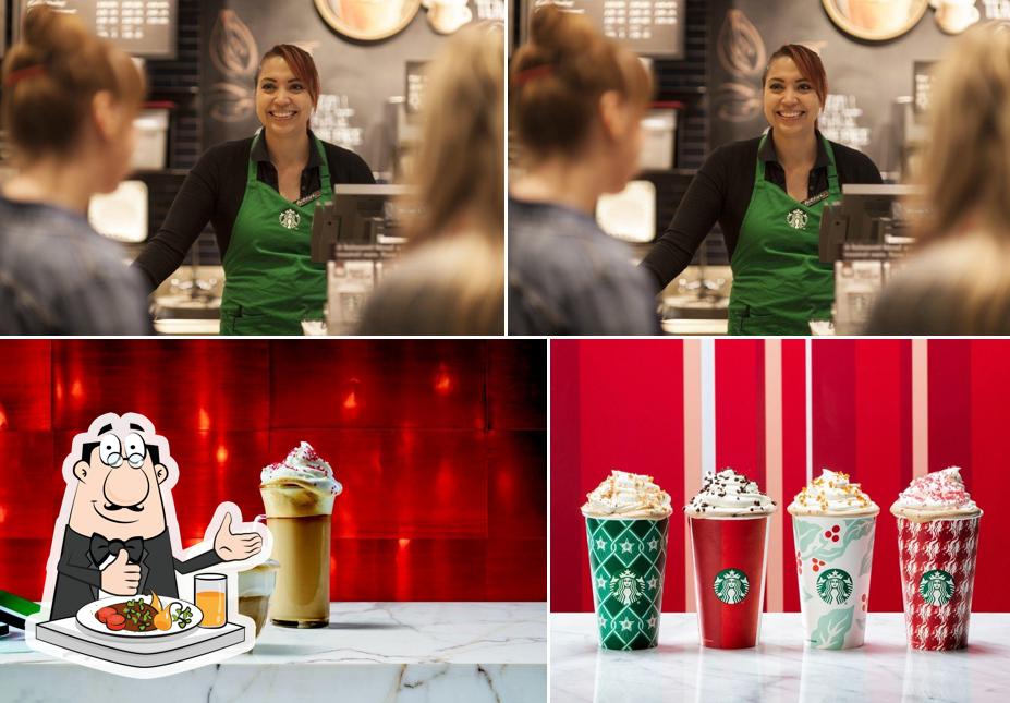 Las imágenes de comida y interior en Starbucks