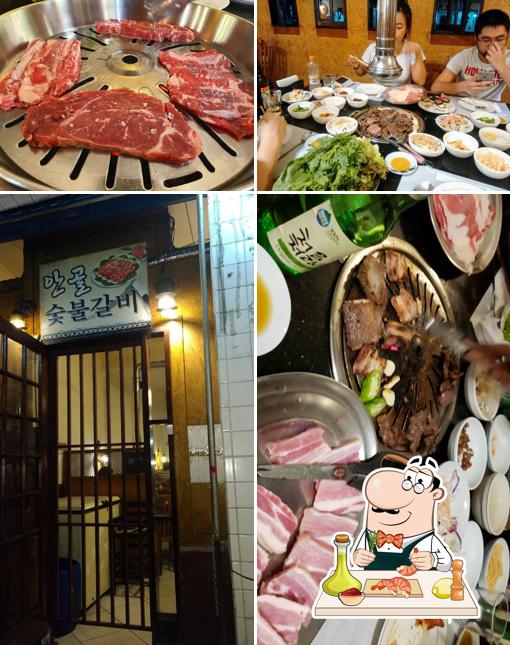 Consiga diferentes refeições de frutos do mar servidos no 안골 숯불갈비 ANGOR Restaurante (korean barbeque)