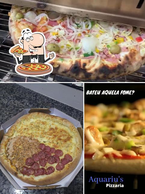 Experimente pizza no Aquariu's Pizzaria