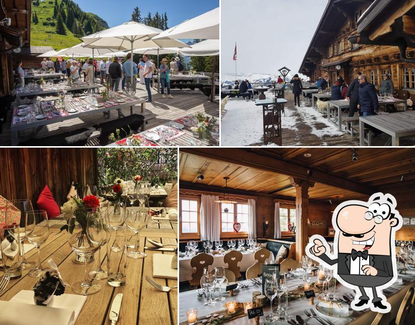 Installez-vous à l'une des tables de Bergrestaurant Wasserngrat Gstaad