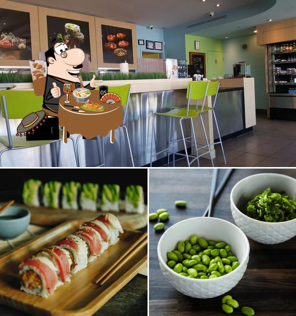Jetez un coup d’oeil à l’image indiquant la nourriture et intérieur concernant Sushi shop