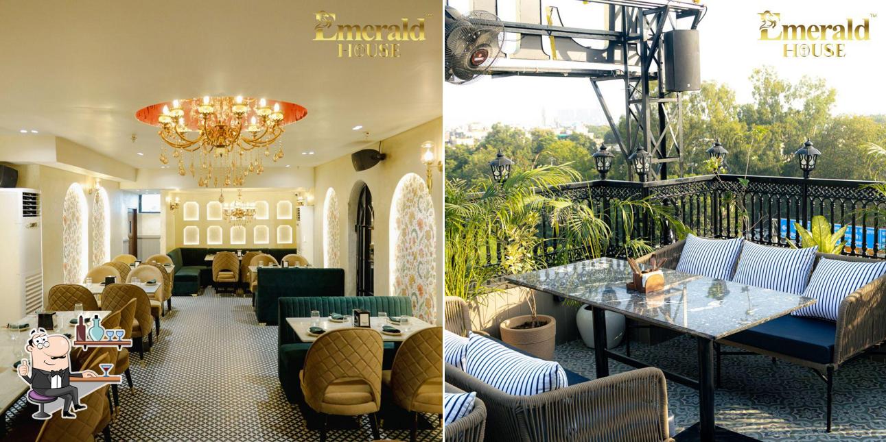 Take a seat at one of the tables at Emerald House