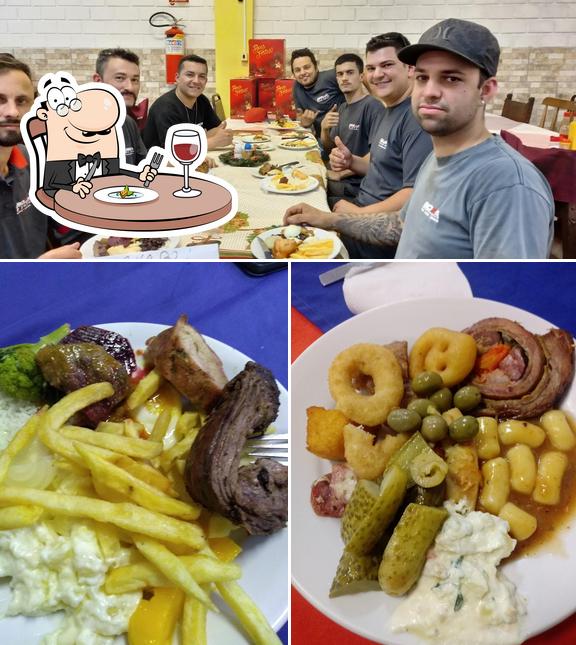 Entre diversos coisas, comida e interior podem ser encontrados a Bar E Bar Restaurante E Churrascaria