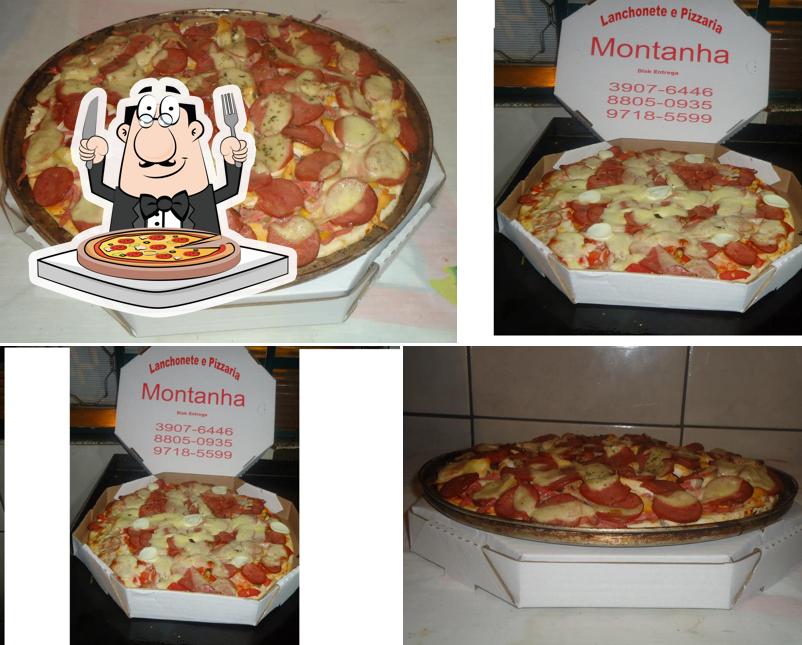 Consiga pizza no Montanha Lanches, Pizzas e Porções