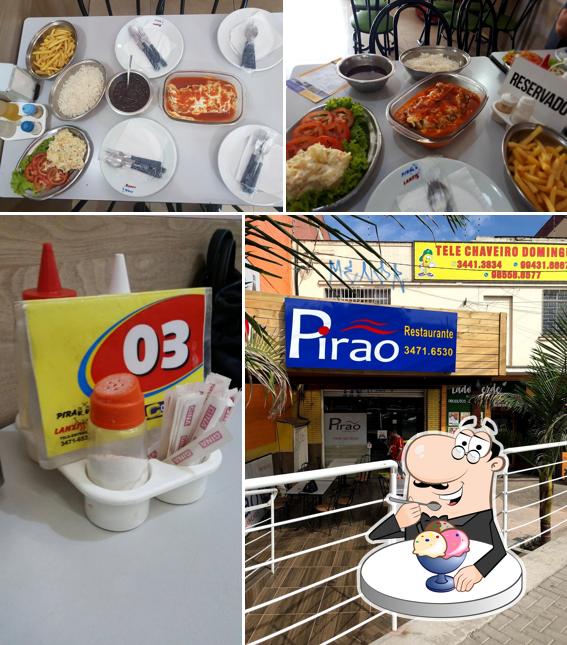 Pirão Lanches e Restaurante provê uma gama de pratos doces