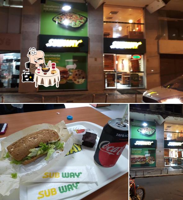 Esta é a imagem ilustrando comida e exterior no Subway