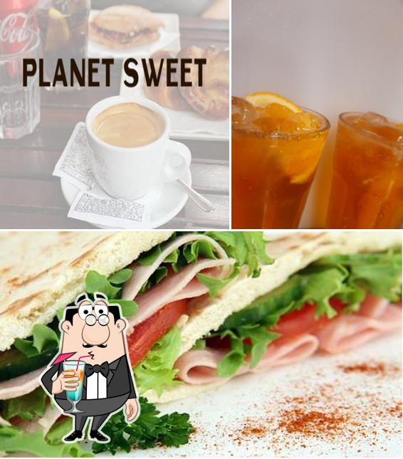 The picture of drink and food at Planet Sweet