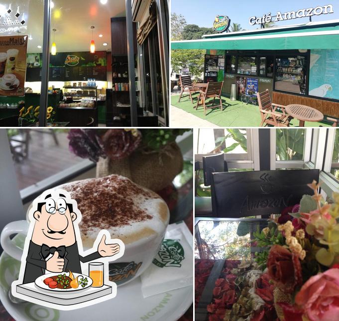 The photo of Café Amazon’s food and interior