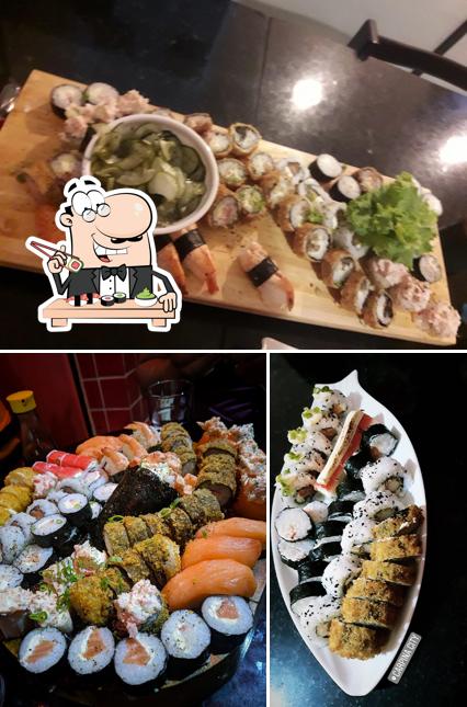 Escolha diferentes opções de sushi