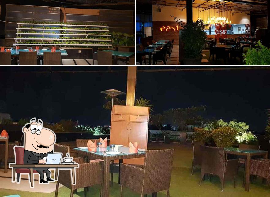 The interior of East Restaurant - Pan-Asian Rooftop