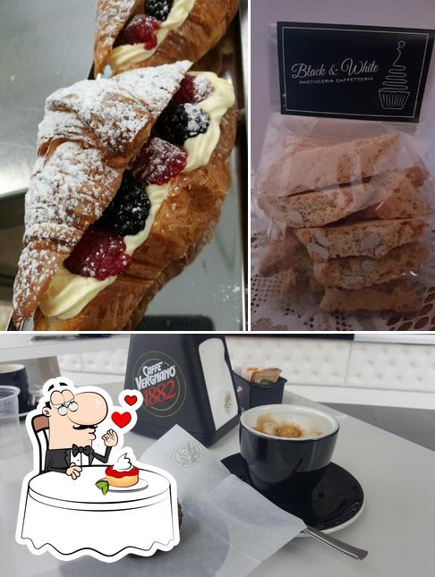 Pasticceria caffetteria "Black and White" propose une sélection de desserts