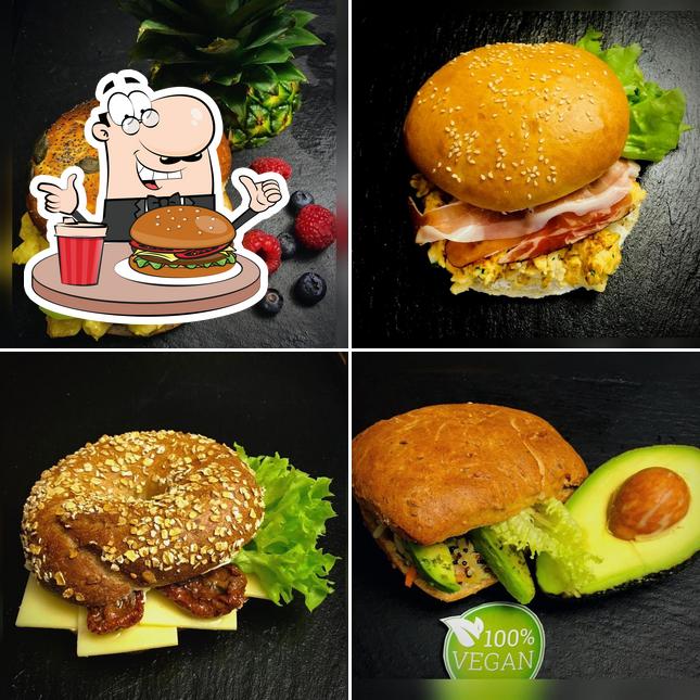 Ordina un hamburger a Bäckerei, Cafe und Restaurant Gschwend