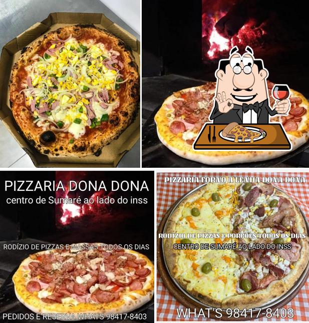 Experimente pizza no Restaurante Churrascaria e Pizzaria Dona Dona - Sumaré - SP