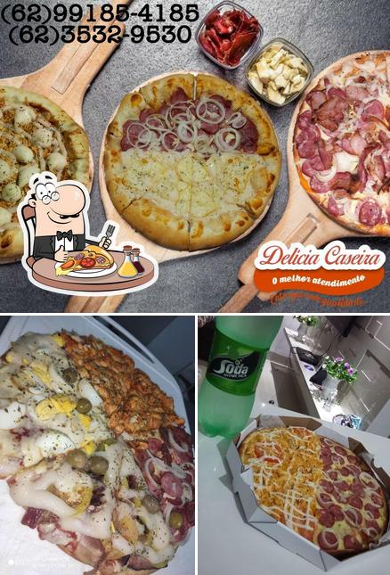 Consiga pizza no Delicia Caseira, Restaurante Senador Canedo, Aberto Hoje