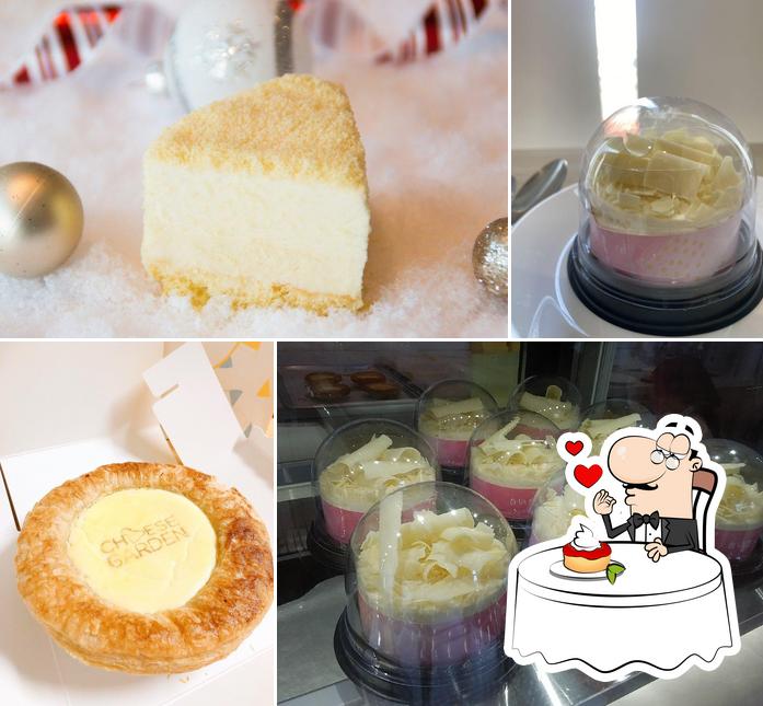 "Cheese Garden Japanese Cheesecake (Midland)" представляет гостям разнообразный выбор сладких блюд