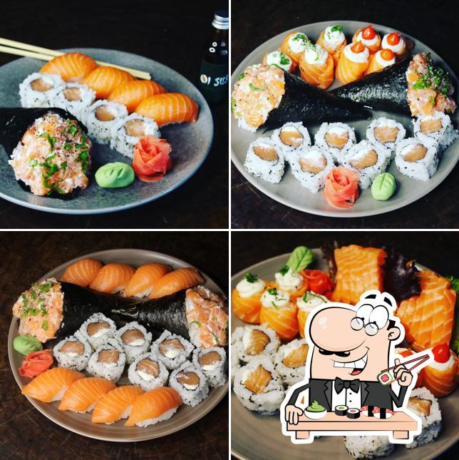 Escolha diferentes opções de sushi