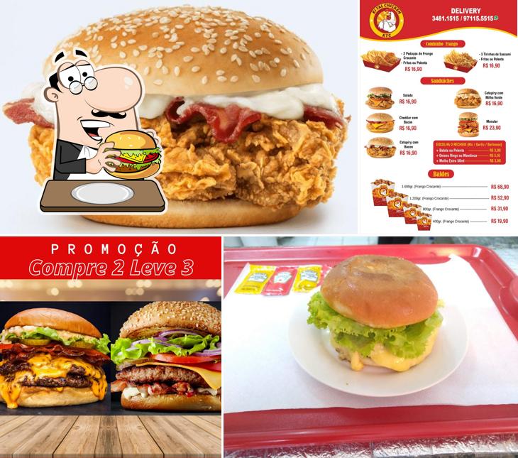Delicie-se com um hambúrguer no Restaurante KTC - Ki Tal Chicken Delivery - Frango Frito Americano