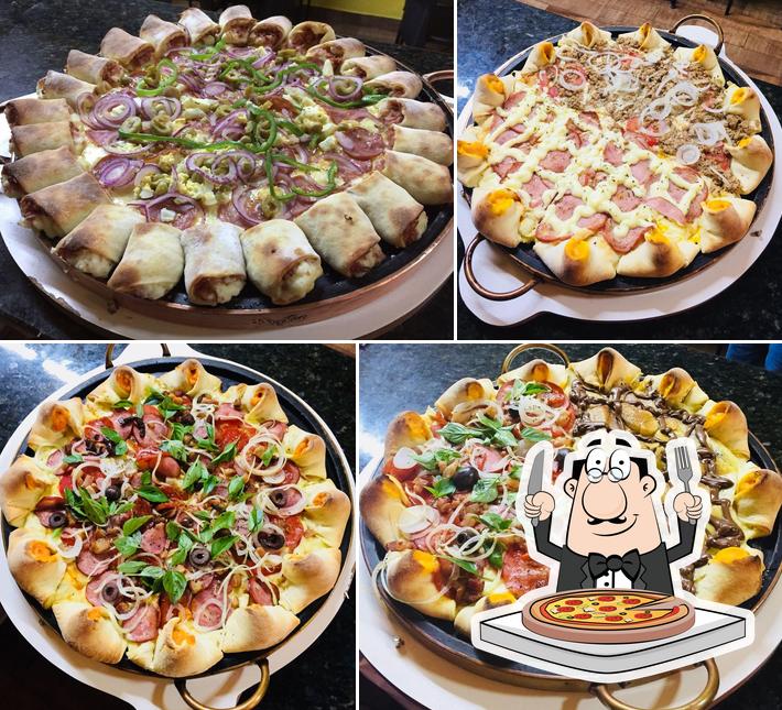 Escolha pizza no Pizzaria Fino Sabor