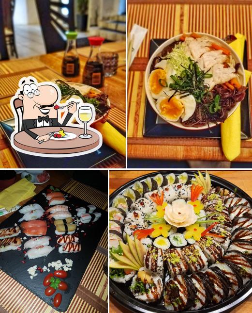 Platos en Sushi Koi Fish