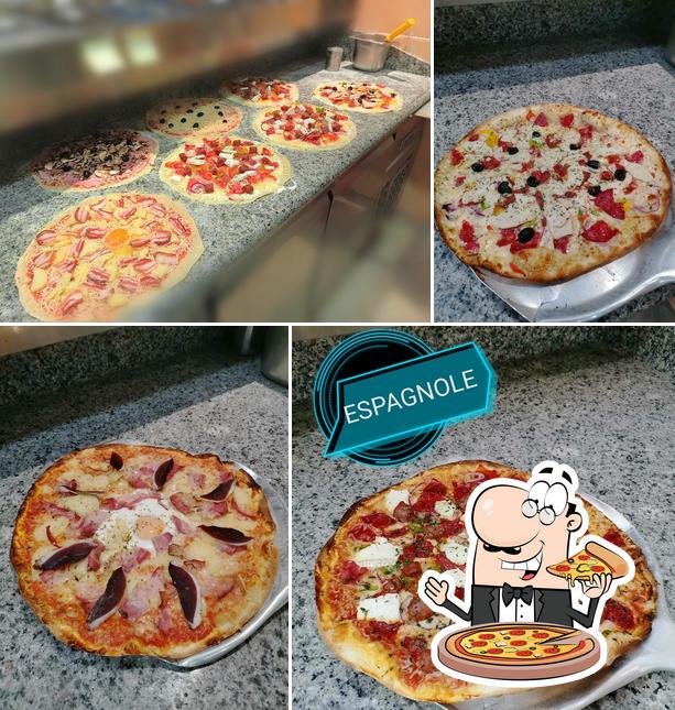 Get pizza at Les Piazzettas