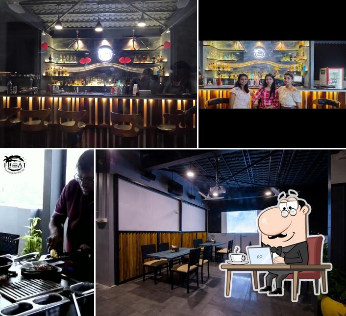 Take a seat at one of the tables at Float Gastro Pub