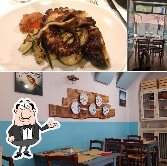 La interni e cibo del ristorante