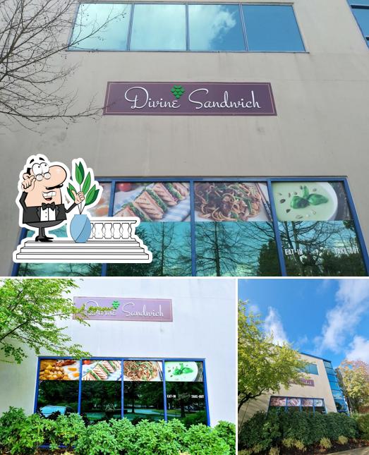 La parte exterior de Divine Sandwich