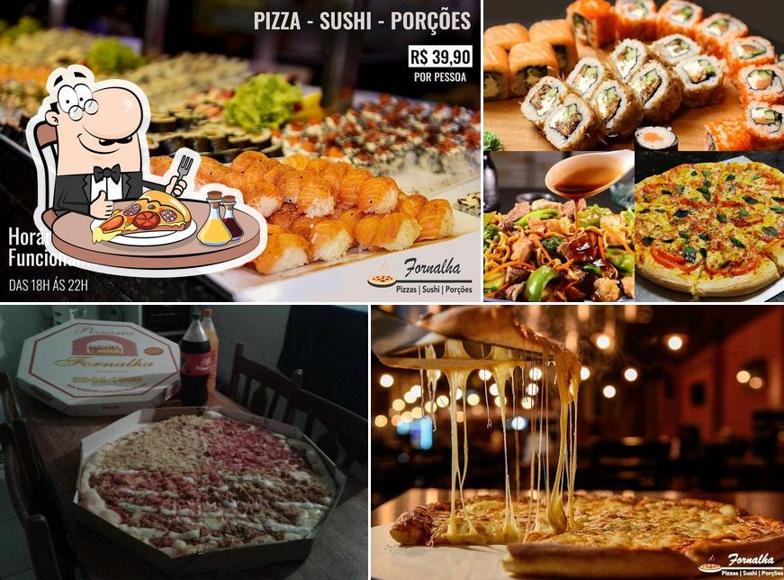 Escolha pizza no Pizzaria Fornalha