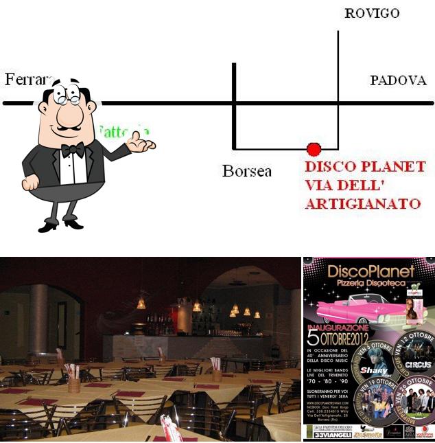 Gli interni di Discoplanet pizza&disco