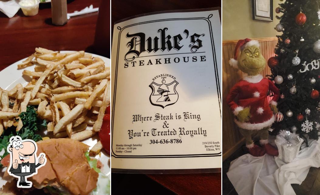 Duke's Steakhouse, 1777 Harrison Ave in Elkins Restaurant menu and