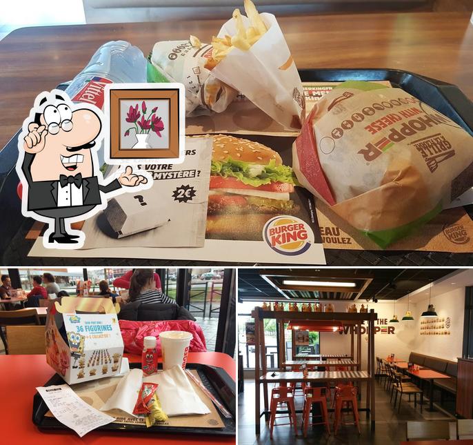 Take a look at the image depicting interior and dessert at Burger King