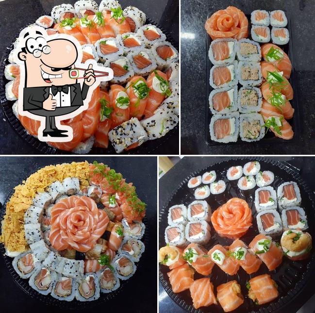 Rolos de sushi são oferecidos por Jin San Sushi Delivery