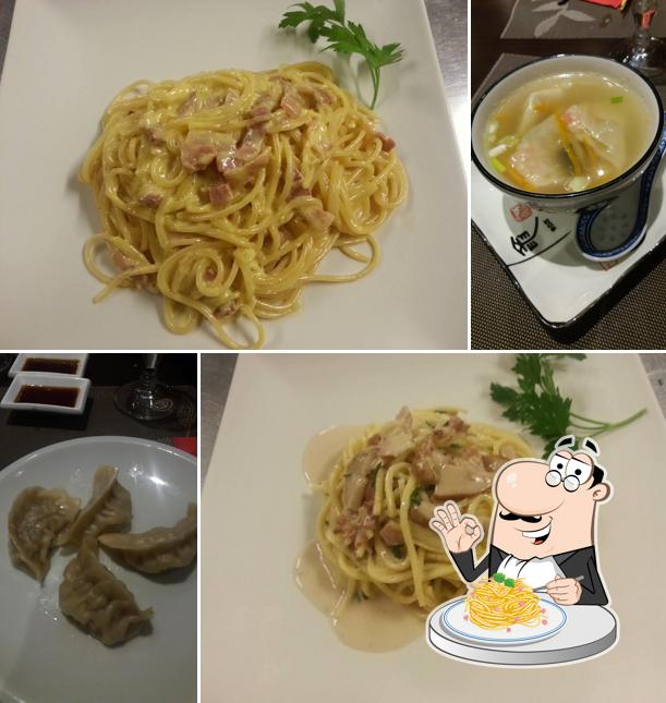 Spaghetti à la carbonara à Ristorante Sushi Tramonti