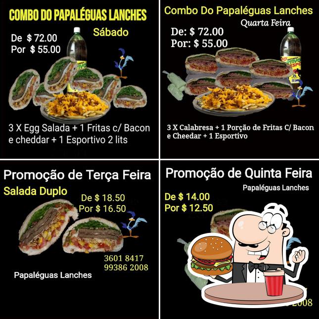 Experimente um hambúrguer no Papaléguas Lanches