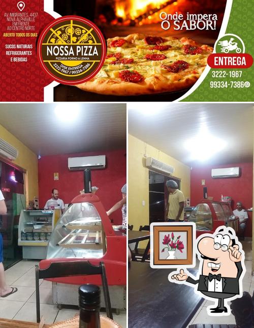 Veja imagens do interior do Nossa Pizza