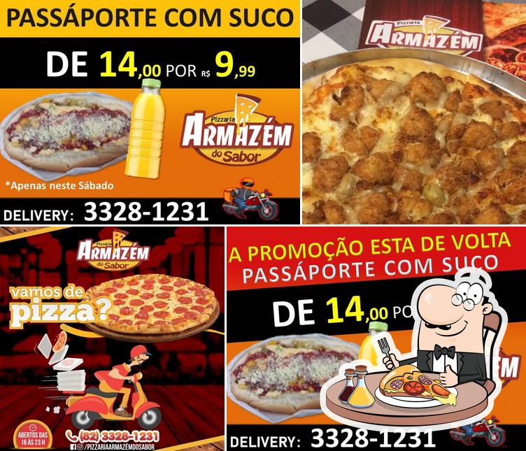 Experimente pizza no Pizzaria Armazém Do Sabor