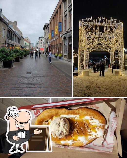 Queues de Castor - BeaverTails (Rue Saint-Paul Est) se distingue par sa extérieur et burger