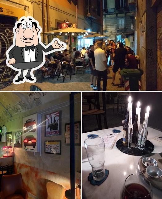 La immagine di interni e cibo da Blind Pig - Hideout Drinkery