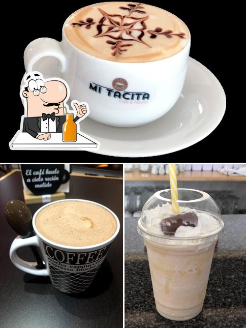 Enjoy a beverage at Mi Tacita Café y postres