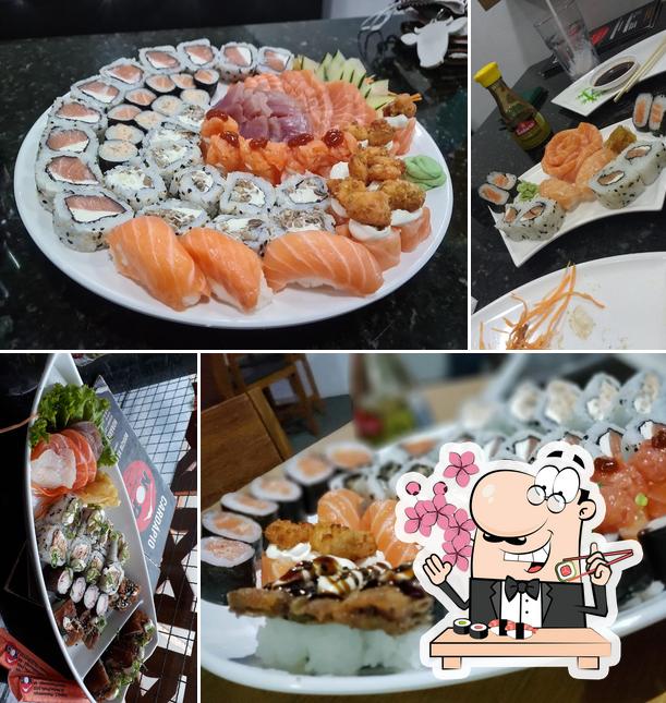 Rolos de sushi são oferecidos por Nori Temakeria Pirassununga