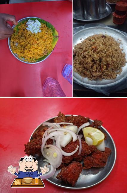 Fried rice and falafel at Ambur Hot Biriyani
