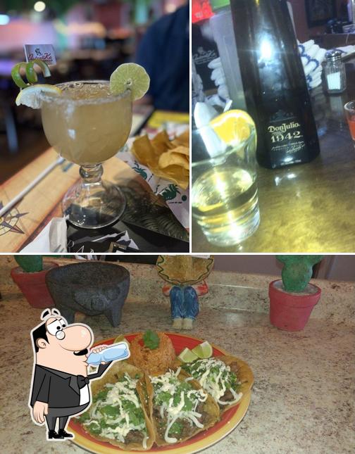 This is the picture depicting drink and food at AutentiKa Mexican Grille