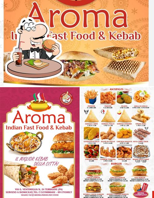 Ordina un hamburger a AROMA Indian Fast Food & Kebab