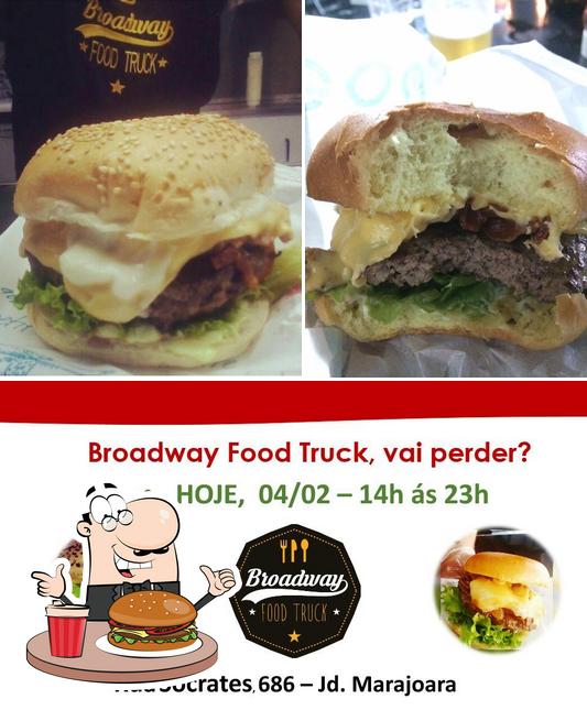 Get a burger at Broadway Food Truck