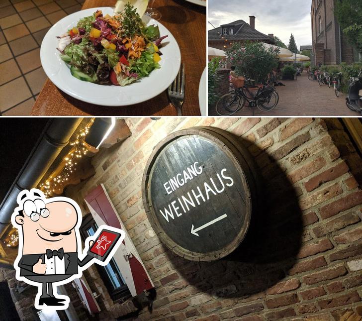 This is the picture showing exterior and food at Weinhaus Die Fledermaus